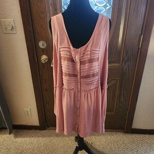 Torrid Pink Ruched Sundress Sleeveless Mini